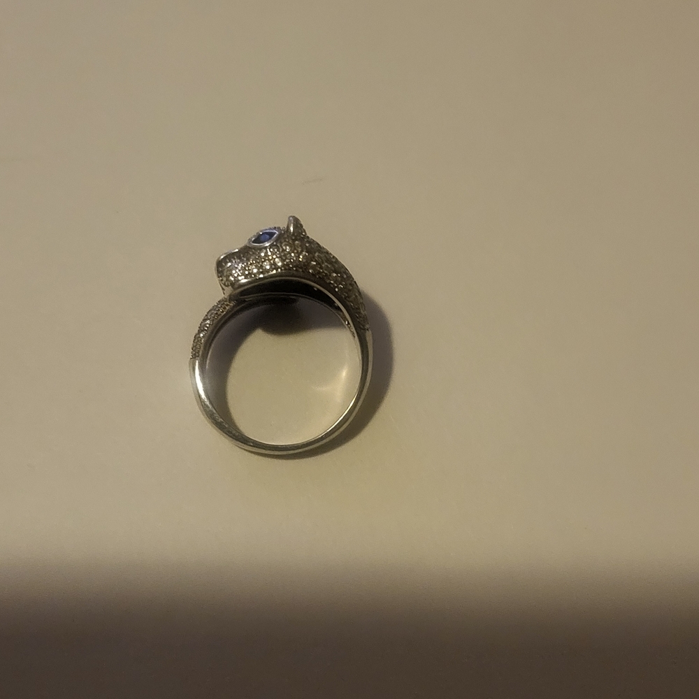 Sterling Silver and Sapphire Panther Ring